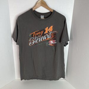 Tony Stewart #14 Graphic T Shirt, Large, Grey, Gildan
